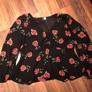 Long Sleeve Floral Print Shirt